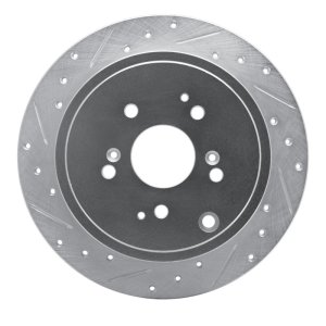 Acura MDX Brake Rotor (1) - Rear Left - R1 Concepts - Drilled & Slotted - Silver - `01-`08 Acura MDX Brake Rotor (1) - Rear Left - R1 Concepts - Drilled & Slotted - Silver - `01-`08